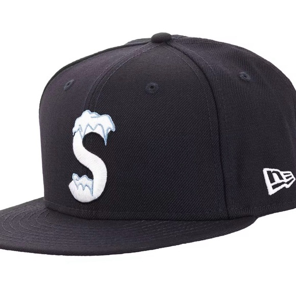Supreme Other - Supreme x New Era S Logo Frozen Navy Cap with Red Box Logo size 7 3/8